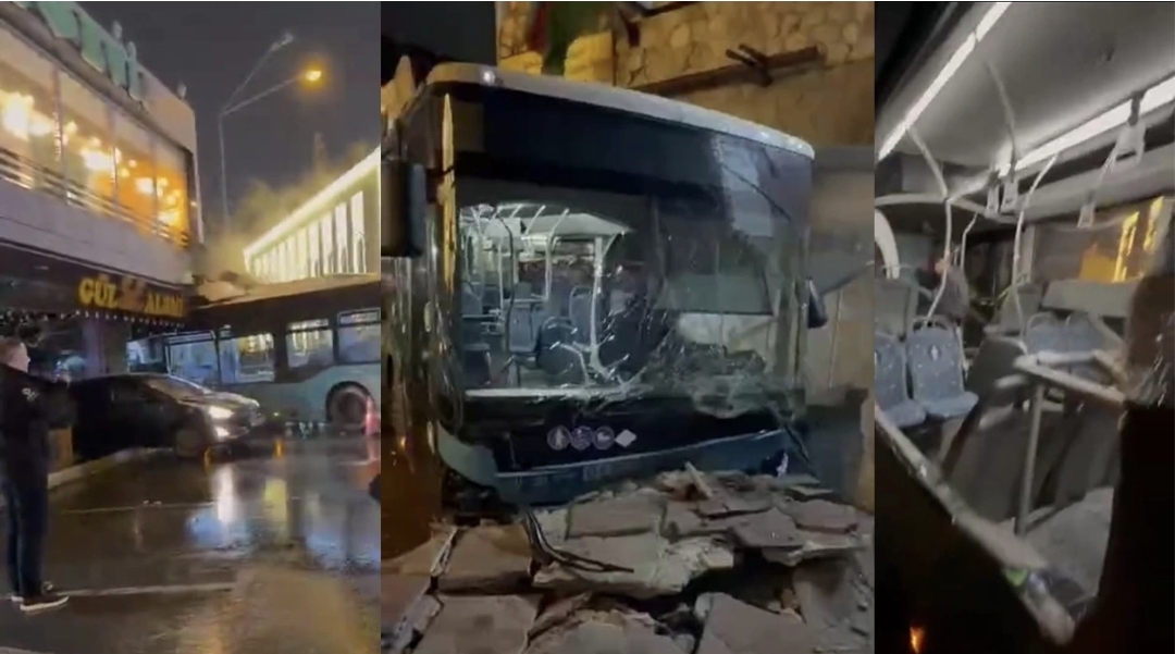 Bakıda avtobus qəza törədib obyektə çırpıldı