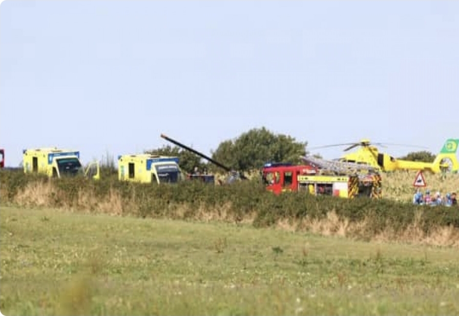 İngiltərədə helikopter qəzaya uğrayıb, ölənlər var