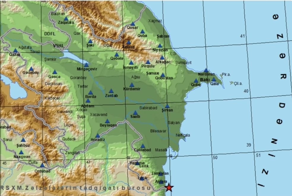 Xəzər dənizində zəlzələ baş verib