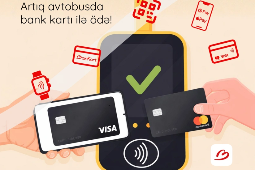 Bakıda avtobuslarda NFC-ni dəstəkləyən bank kartları ilə ödənişin tətbiqinə başlanılır - EKSKLÜZİV